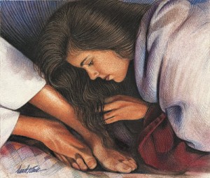 woman washing Jesus feet 2